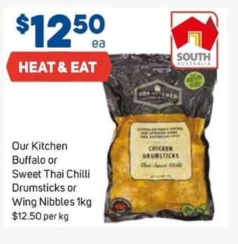Foodland Our Kitchen Buffalo or Sweet Thai Chilli Drumsticks or Wing Nibbles 1kg offer