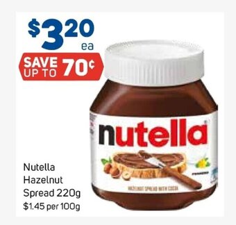Foodland Nutella Hazelnut Spread 220g offer