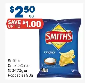 Foodland Smith's Crinkle Chips 150-175g or Poppables 90g offer