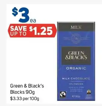 Foodland Green & Black's Blocks 90g offer