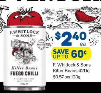 F. Whitlock & Sons Killer Beans 420g