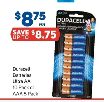 Foodland Duracell Batteries Ultra AA 10 Pack or AAA 8 Pack offer