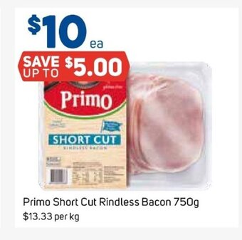 Foodland Primo Short Cut Rindless Bacon 750g offer