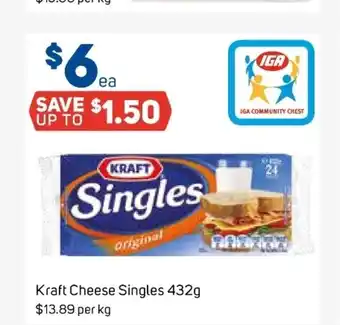 Foodland Kraft Cheese Single 432g offer