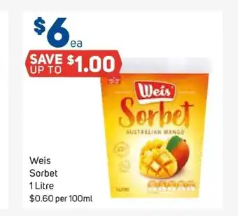 Weis Sorbet 1 Litre