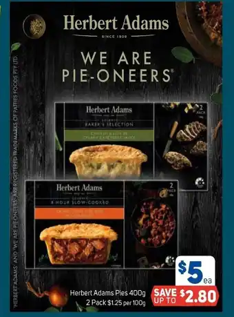 Herbert Adams Pies 400g 2 Pack