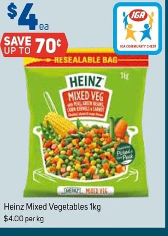 Foodland Heinz Mixed Vegetables 1kg offer