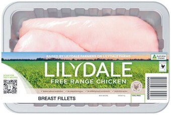 Coles Lilydale free range chicken breast fillets skin off offer