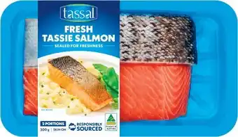 Coles Tassal fresh salmon portions skin on 300g offer