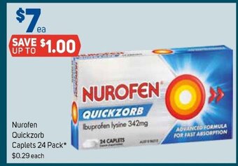 Foodland Nurofen Quickzorb Caplets 24 Pack offer