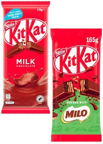 Kit kat milo block 165g or nestlé block chocolate 118g-200g