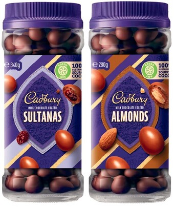 Coles Cadbury chocolate coated fruit & nut 280g-340g offer