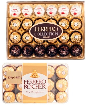 Coles Ferrero rocher 30 pack 375g or collection chocolate gift box 24 pack 269g offer