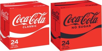 Coles Coca-cola soft drink 24x375ml offer