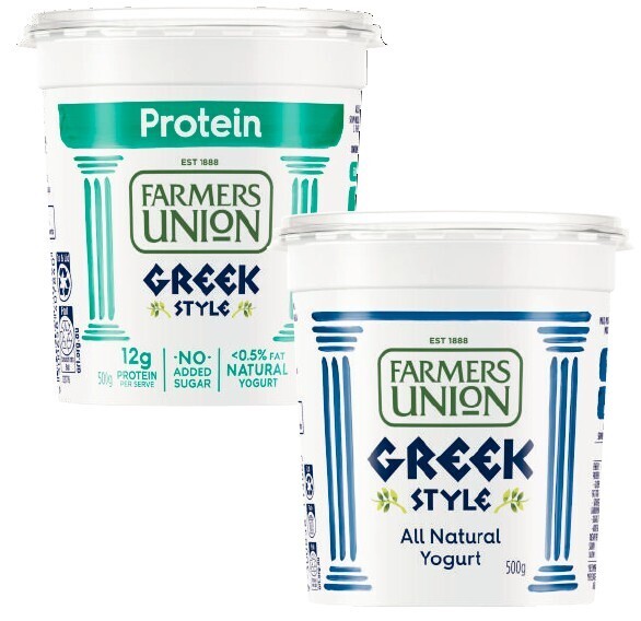 Farmers union greek style yogurt 500g offer at Coles
