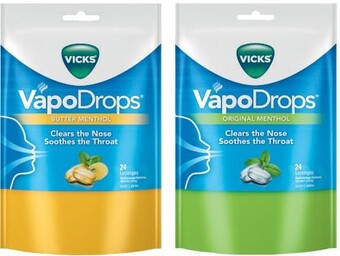 Coles Vicks vapodrops lozenges 24 pack^ offer