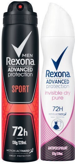 Coles Rexona 72hr antiperspirant aerosol deodorant 220ml offer