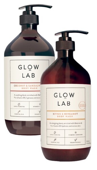 Coles Glow lab body wash 900ml offer