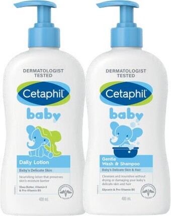 Coles Cetaphil baby gentle wash & shampoo or daily lotion with shea butter 400ml offer