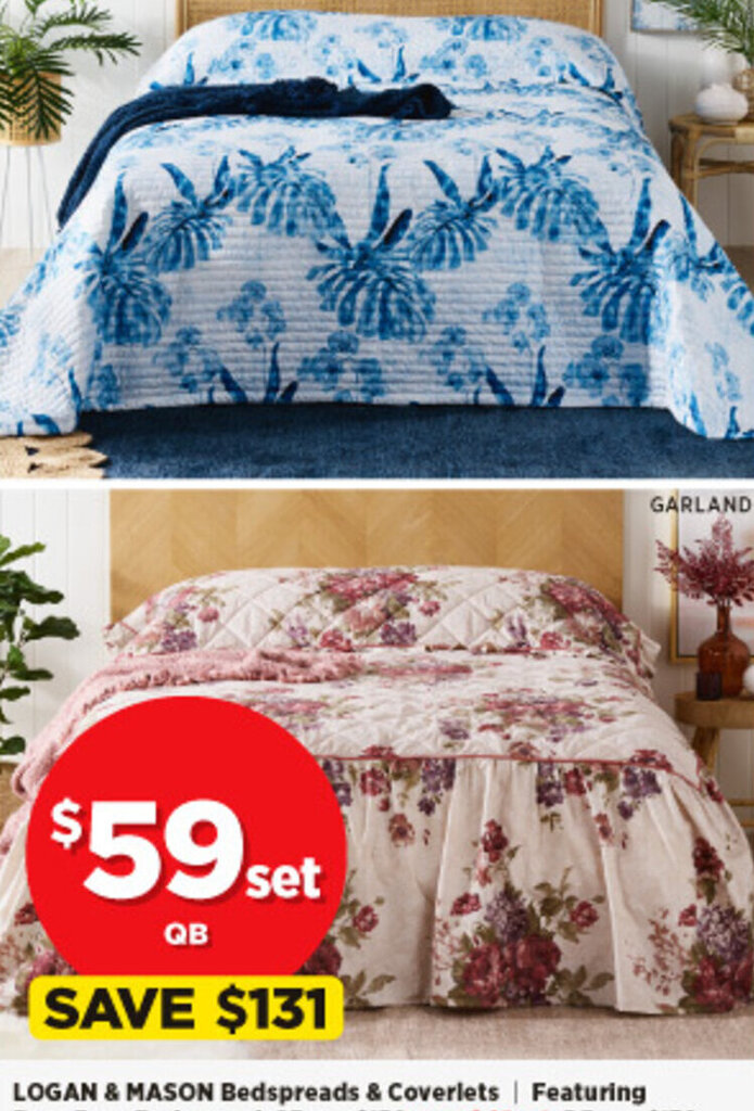 Logan & Mason Bedspreads & Coverlets offer at Spotlight