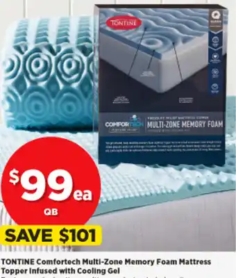 Spotlight Tontine Comfortech Multi-Zone Memory Foam Mattress Topper Infused With Cooling Gel offer