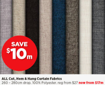 Spotlight All Cut, Hem & Hang Curtain Fabrics offer