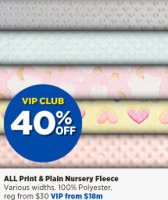 Spotlight All Print & Plain Nursery Fleece offer