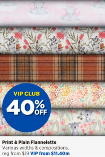 Spotlight Print & Plain Flannelette offer