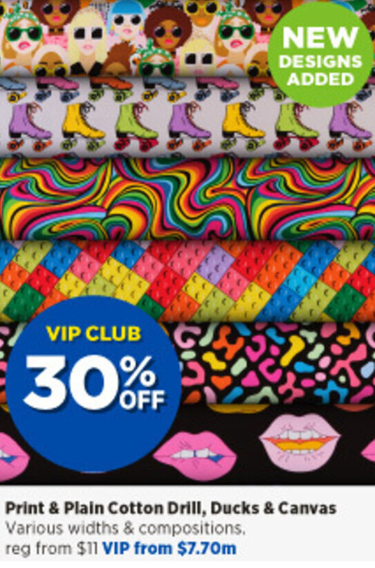 Print & Plain Cotton Drill, Ducks & Canvas offer at Spotlight