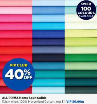 Spotlight All Prima Home Spun Solids offer