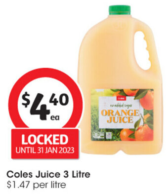 Coles Coles Juice 3 Litre offer