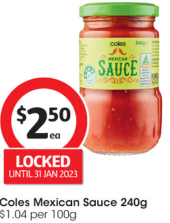 Coles Coles Mexican Sauce 240g offer