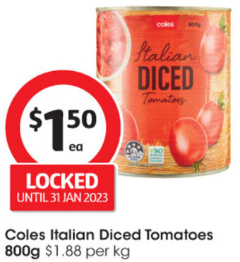 Coles Coles Italian Diced Tomatoes 800g offer