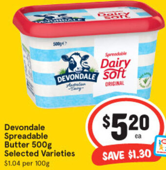 IGA Devondale Spreadable Butter 500g Selected Varieties offer