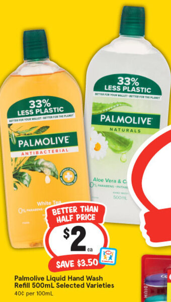 IGA Palmolive Liquid Hand Wash Refill 500ml Selected Varieties offer