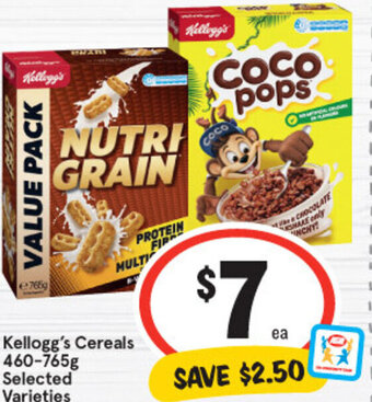 IGA Kellogg's Cereals 460-700g Selected Varieties offer