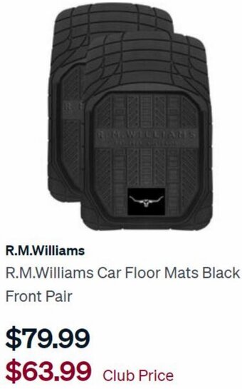 SuperCheap Auto R.M.Williams Car Floor Mats Black Front Pair offer