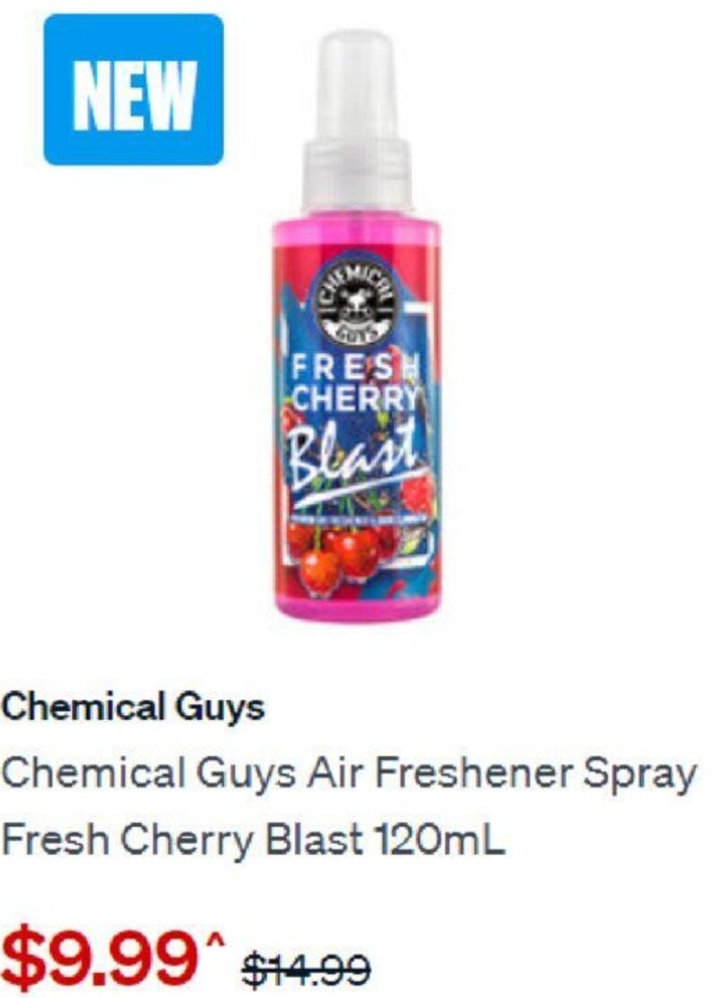Chemical Guys Air Freshener Spray Fresh Cherry Blast 120ml offer at