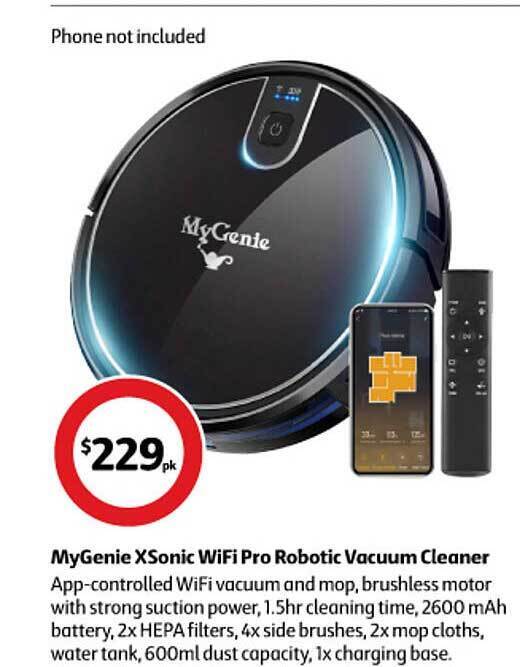 Mygenie xsonic wifi pro robotic vacuum cleaner offer at Coles