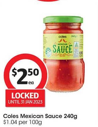 Coles Coles mexican sauce 240g offer
