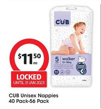 Coles Cub unisex nappies offer