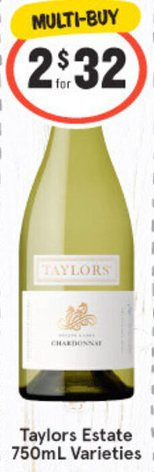 IGA Liquor Taylors Estate 750ml Varieties offer