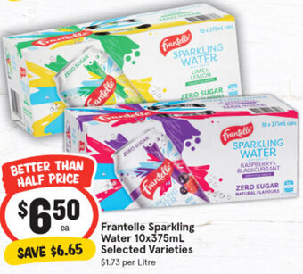 IGA Frantelle Sparkling Water 10x375ml Selected Varieties offer