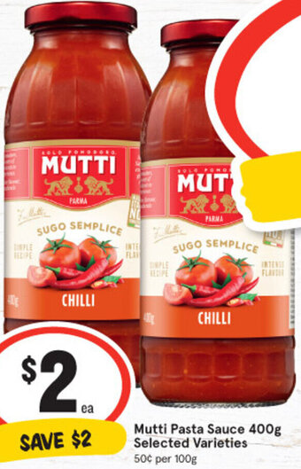 IGA Mutti Pasta Sauce 400g Selected Varieties offer