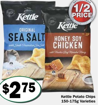 Friendly Grocer Kettle Potato Chips 150-175g Varieties offer