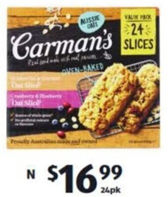 Carman's Oat Slice 24pk/840g