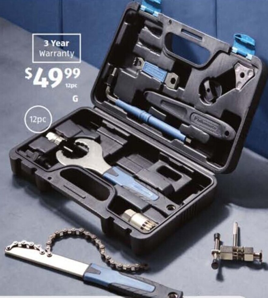Bike Toolbox 12pc offer at ALDI