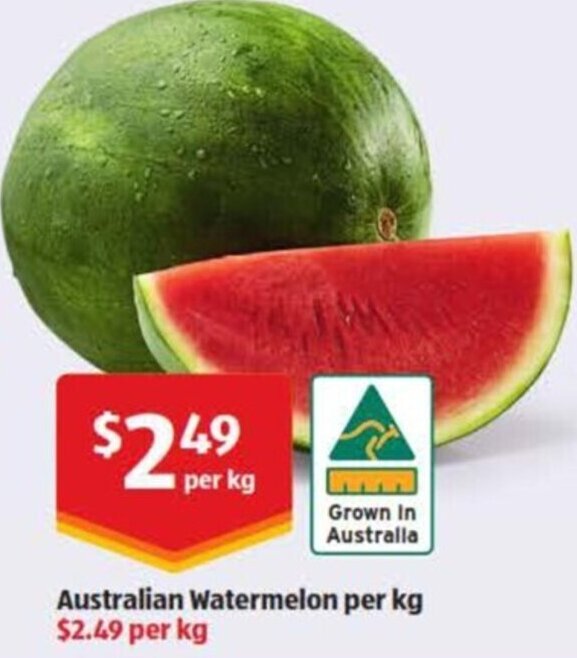 Australian Watermelon Per Kg offer at ALDI