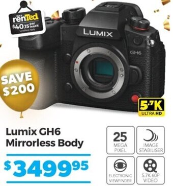 Teds Cameras Lumix GH6 Mirrorless Body offer