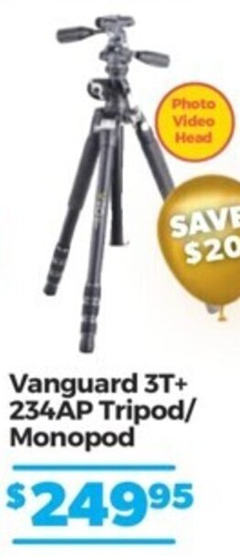 Teds Cameras Vanguard 3T + 234AP Tripod/Monopod offer